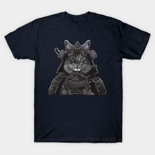 Retro Ninja Kitten Samurai Cat Lovers Cat Japan Ukiyo-e Anime Japanese Art T-Shirt